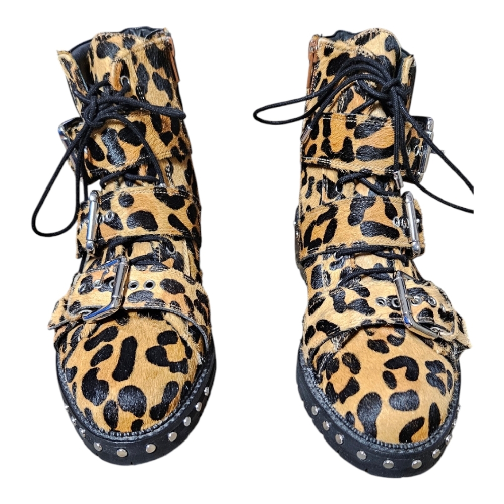 Top Shop Leopard Pony hair boots size 39